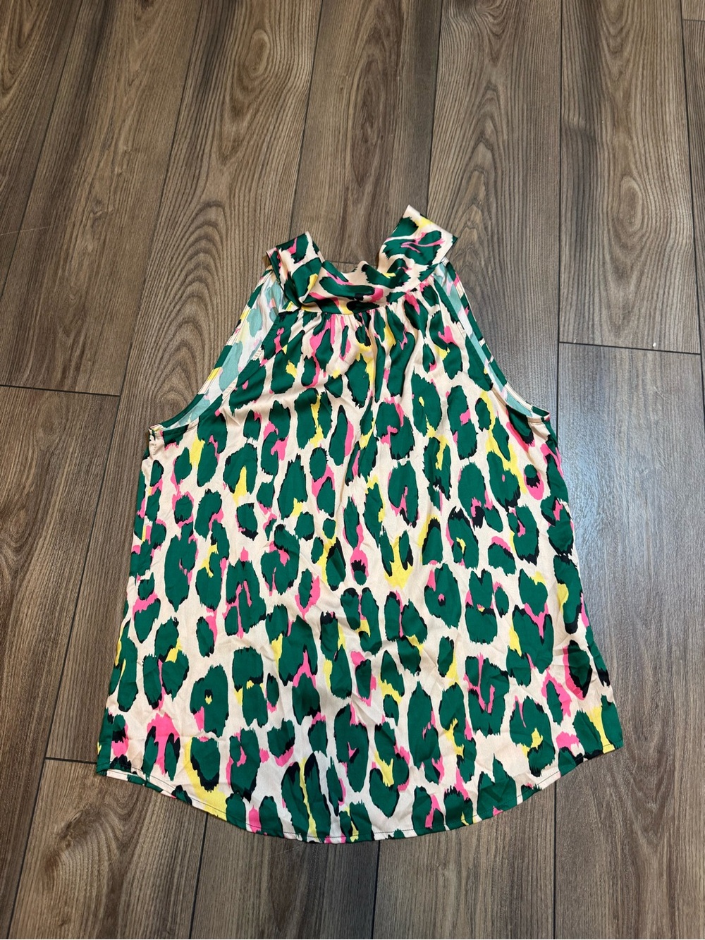 Jude Connally Green, Pink & Yellow Animal Print Halter Camisole